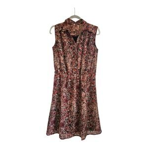 Rig Dress Size Medium Floral Sleeveless V-Neck Elastic Waist Lined READ